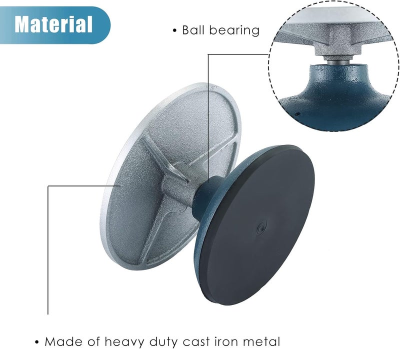 MYFULLY 12'' Diameter Sculpting Pottery Wheel | Heavy Duty Cast Iron Metal Pottery Decorating Banding Wheel with Non-Skid Rubber Boot & Ball Bearings (12" Diameter) - Image 4
